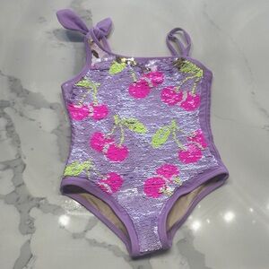 Shade Critters Magic Sequin Girls Cherry Swimsuit - 3T NWOT